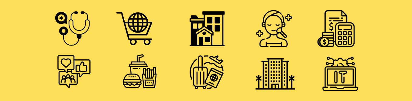 SEO for Healthcare, Seo for beauty, seo for hospitality, seo for food industry, seo for travel companies, seo for ecommerce, seo for real estate, seo for it, seo for information technology